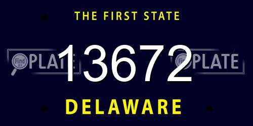 13672 Delaware License Plate
