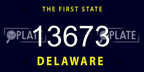 13673 Delaware License Plate