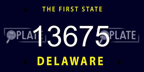 13675 Delaware License Plate