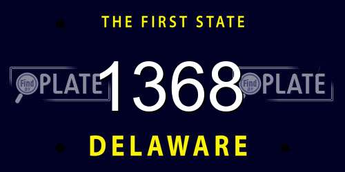 1368 Delaware License Plate