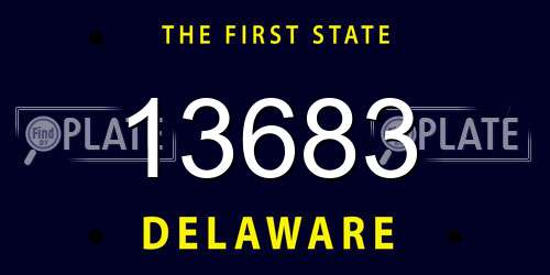 13683 Delaware License Plate
