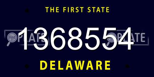 1368554 Delaware License Plate
