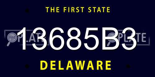 13685B3 Delaware License Plate