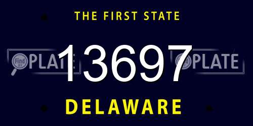 13697 Delaware License Plate