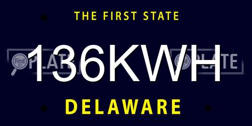 136KWH Delaware License Plate