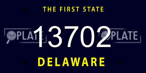 13702 Delaware License Plate