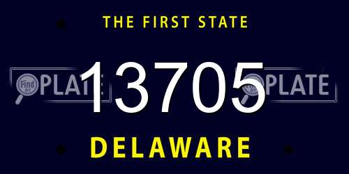 13705 Delaware License Plate