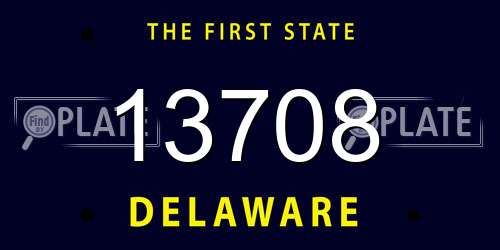 13708 Delaware License Plate