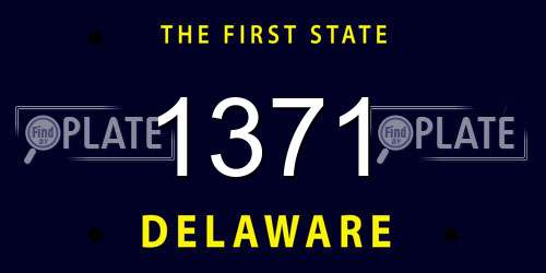 1371 Delaware License Plate