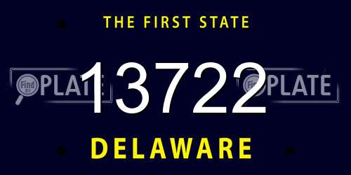 13722 Delaware License Plate