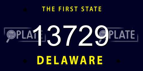 13729 Delaware License Plate