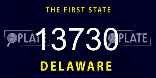 13730 Delaware License Plate