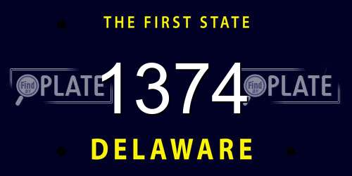 1374 Delaware License Plate