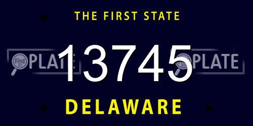 13745 Delaware License Plate