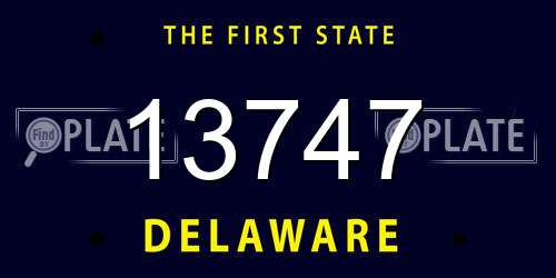 13747 Delaware License Plate