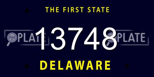 13748 Delaware License Plate
