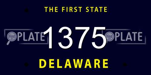 1375 Delaware License Plate