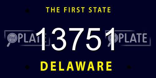 13751 Delaware License Plate