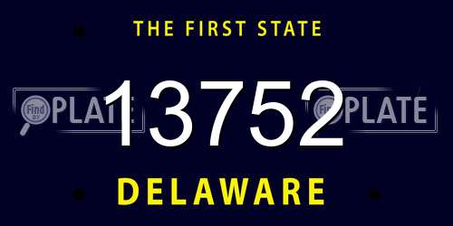 13752 Delaware License Plate