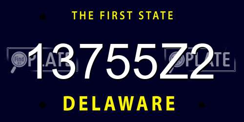 13755Z2 Delaware License Plate
