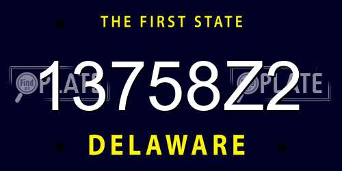 13758Z2 Delaware License Plate