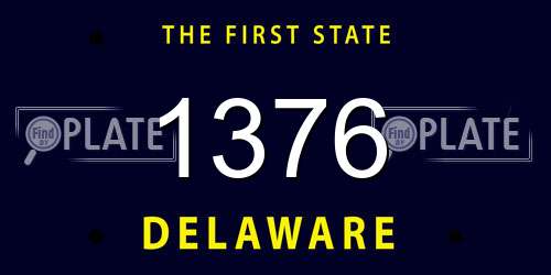 1376 Delaware License Plate