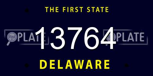 13764 Delaware License Plate