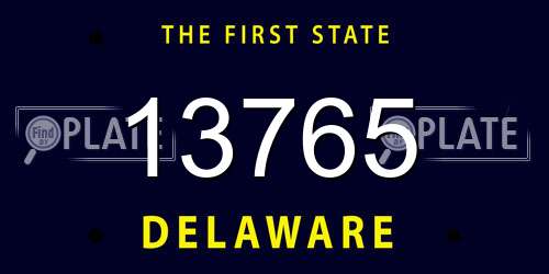13765 Delaware License Plate