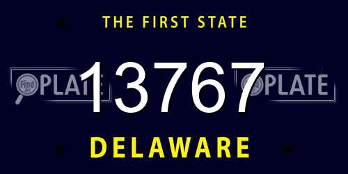 13767 Delaware License Plate