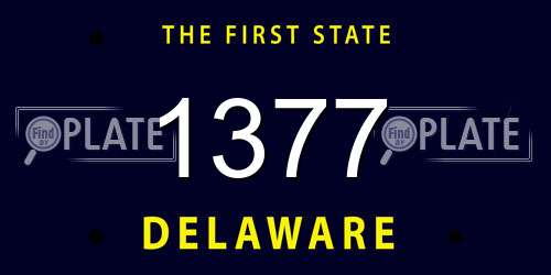 1377 Delaware License Plate