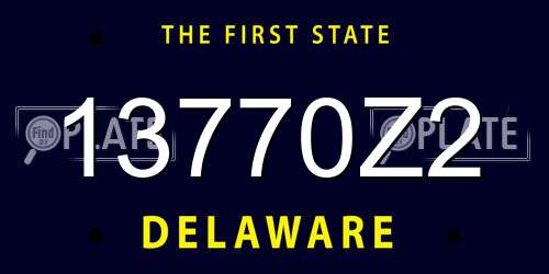 13770Z2 Delaware License Plate