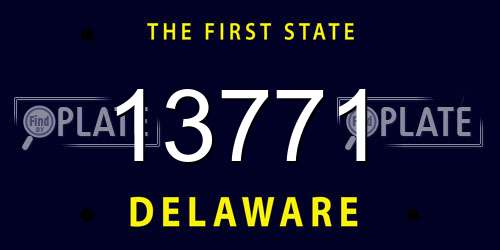 13771 Delaware License Plate