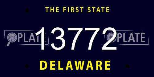 13772 Delaware License Plate