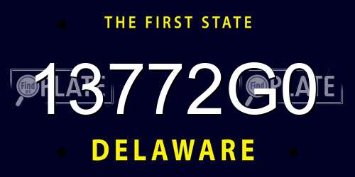 13772G0 Delaware License Plate