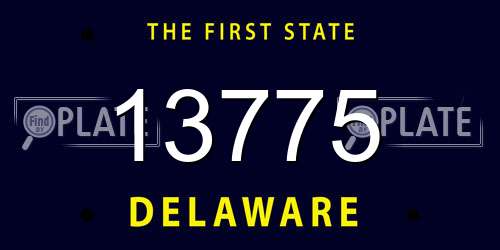 13775 Delaware License Plate