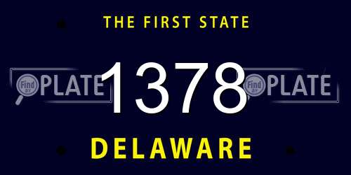 1378 Delaware License Plate