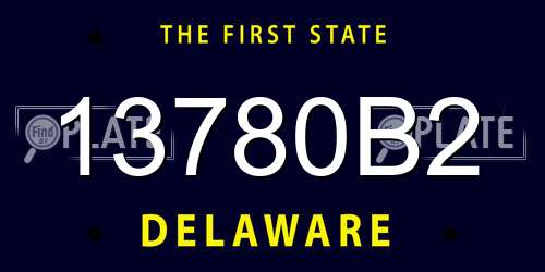 13780B2 Delaware License Plate