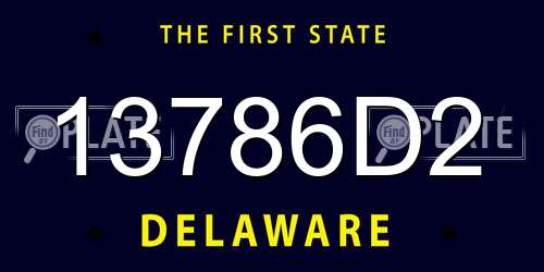 13786D2 Delaware License Plate