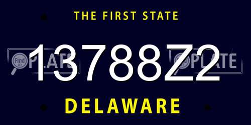 13788Z2 Delaware License Plate