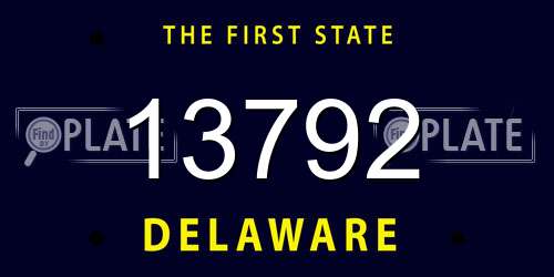 13792 Delaware License Plate