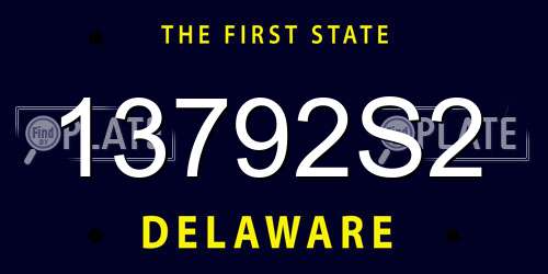 13792S2 Delaware License Plate