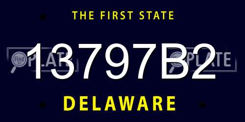 13797B2 Delaware License Plate
