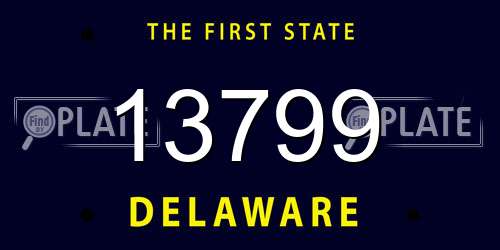 13799 Delaware License Plate