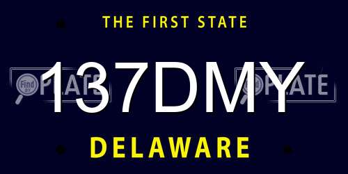 137DMY Delaware License Plate