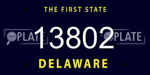 13802 Delaware License Plate