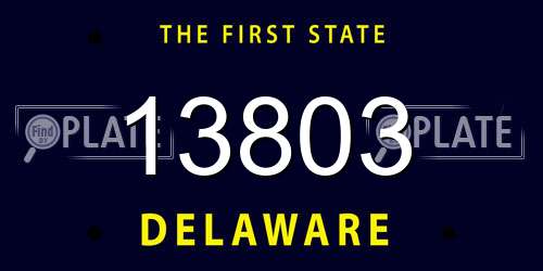13803 Delaware License Plate