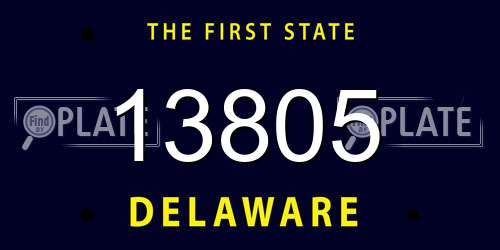 13805 Delaware License Plate
