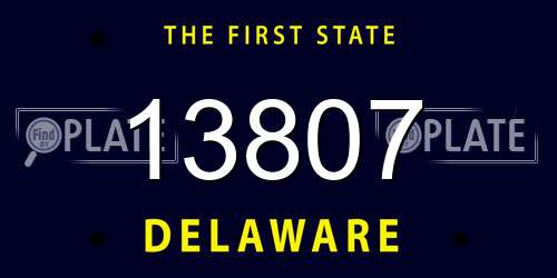 13807 Delaware License Plate
