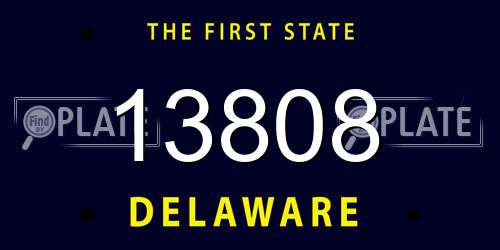 13808 Delaware License Plate