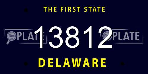 13812 Delaware License Plate